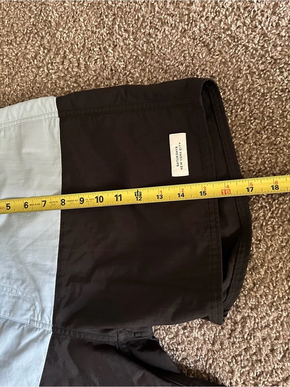 Saturdays New York City Light Blue and Black Two-Tone Swim Shorts